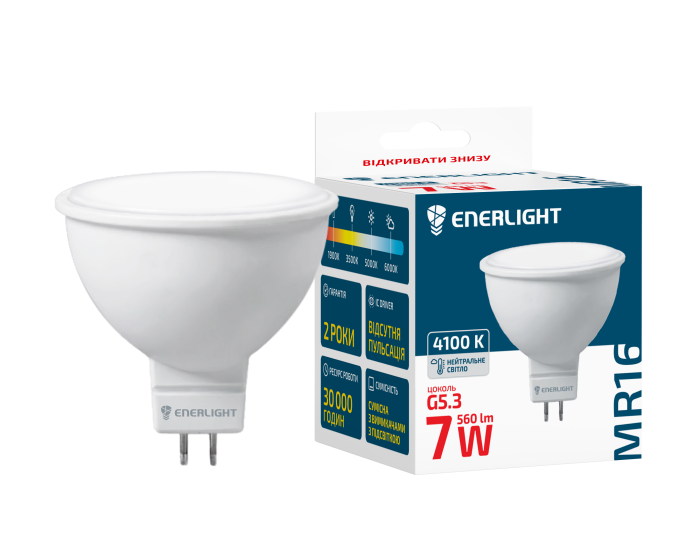 Лампа світлодіодна ENERLIGHT MR16 7Вт 4100K G5.3 Рівне - фото 1
