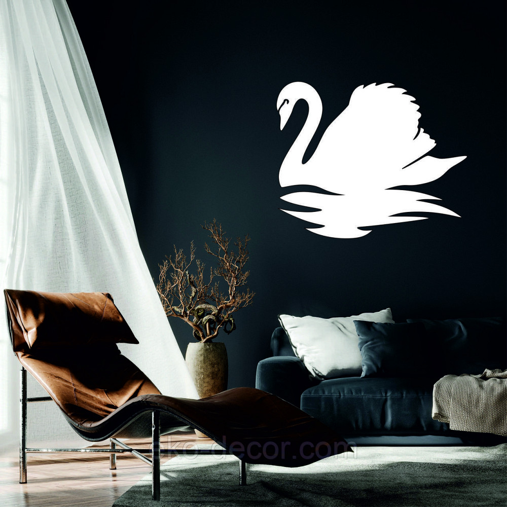 Декоративне настінне Панно «Лебідь», Декор на стіну 70*57 см, Білий Київ - фото 1