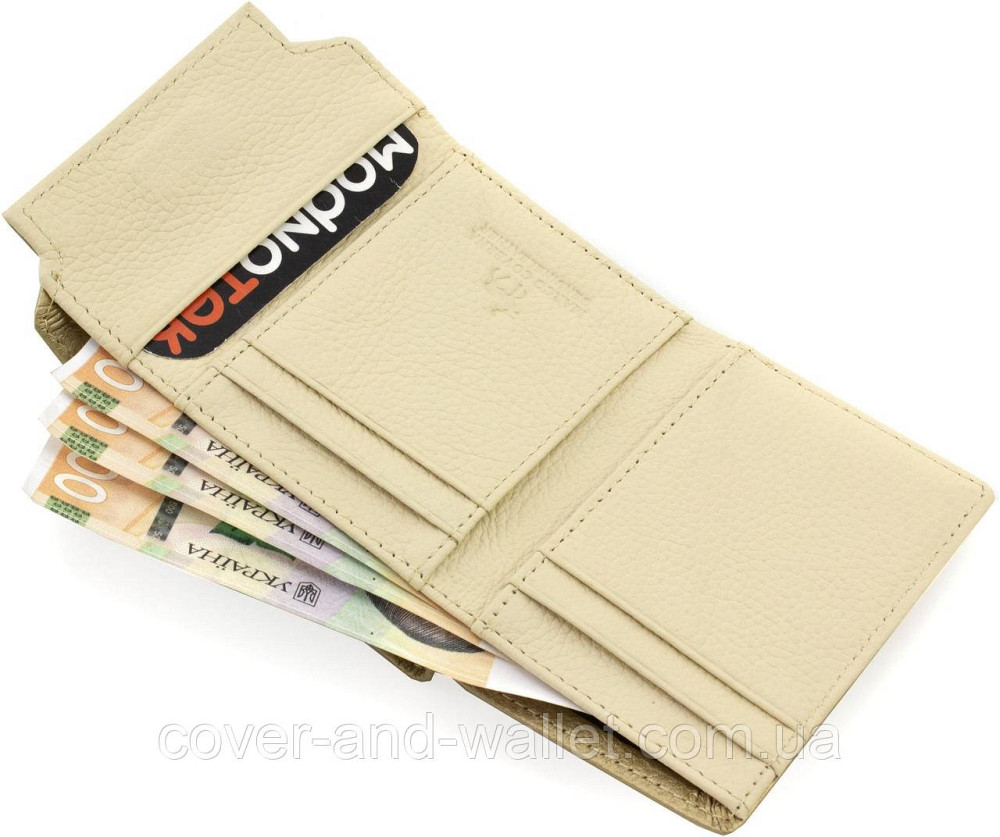 Маленький жіночий гаманець золотистого кольору з натуральної шкіри Marco Coverna 2201 Київ - фото 4