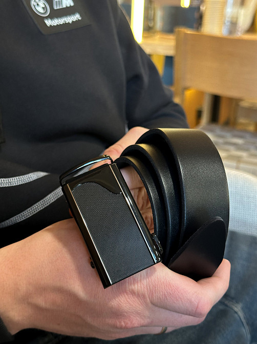 Шкіряний чоловічий ремінь з автоматичною пряжкою Киев - изображение 4