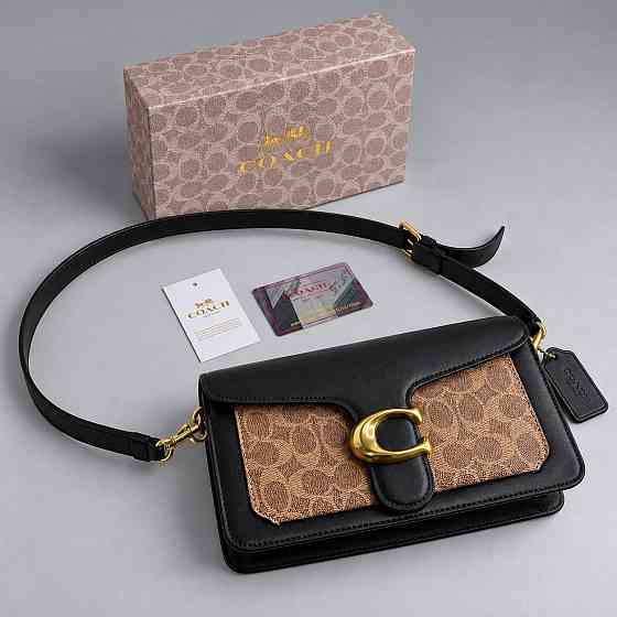 Женская брендовая сумочка Coach Tabby Shoulder black/brown Lux Киев