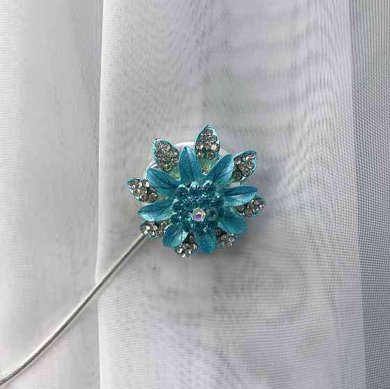 Магніти для штор та гардин "Flowers" набір 2 шт Блакитний (81-224) Київ