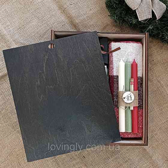 Новорічний подарунок для чоловіка з пледом, чаєм і медовим десертом Ірпінь