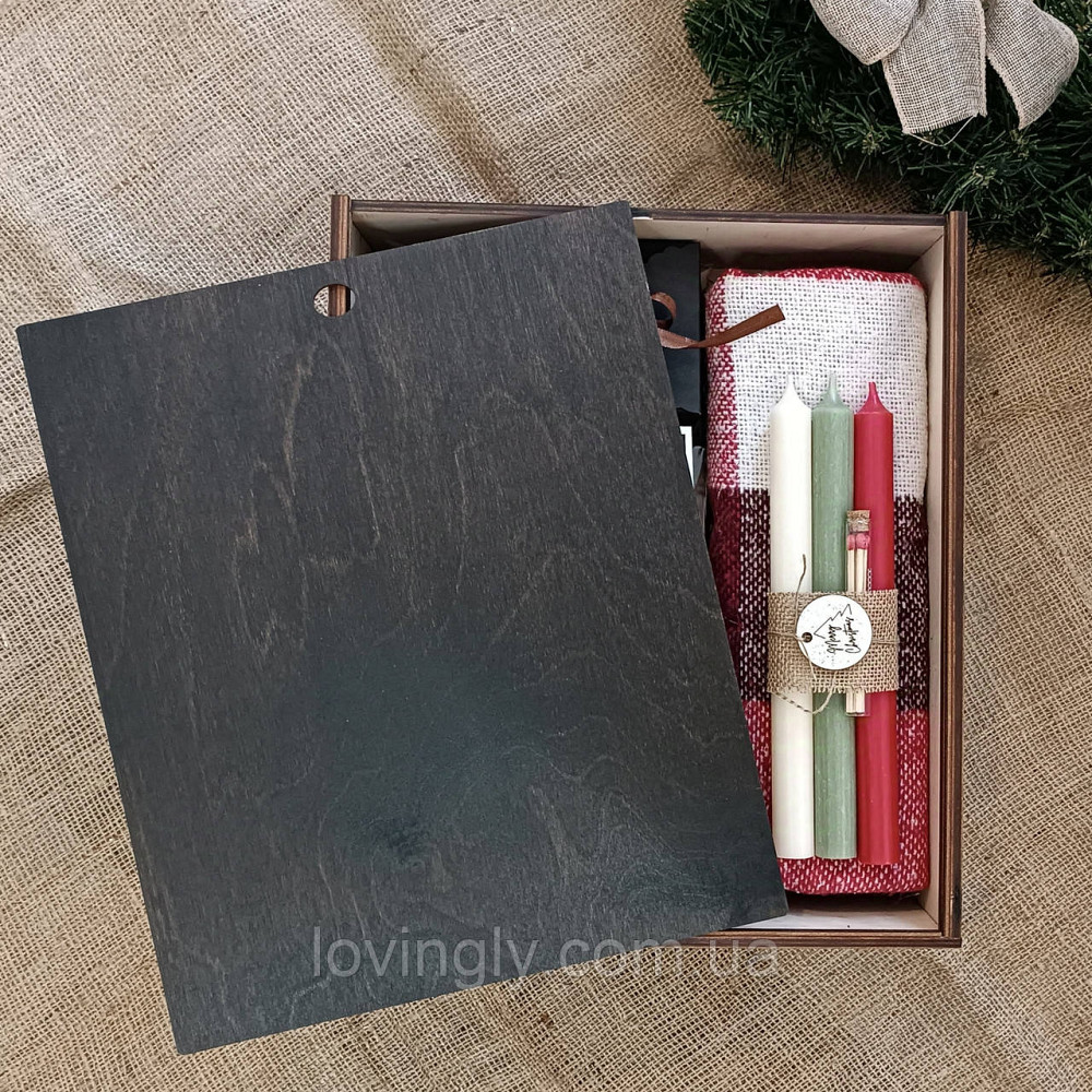 Новорічний подарунок для чоловіка з пледом, чаєм і медовим десертом Ірпінь - фото 3