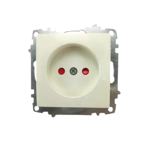 ZENA крем Розетка внутрішня 1-а без заземлення з захистом від дітей модуль + кришка Ел-Би Житомир