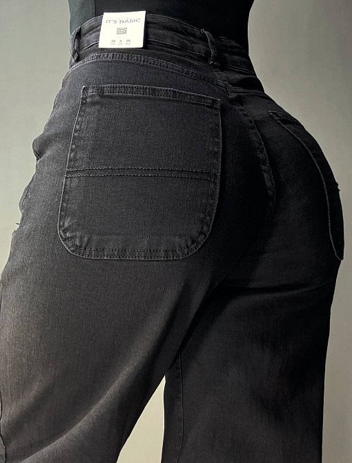 Джинсы женские Its Basic 3419-1 skater бананы мом черные, черный, 40, 40, 86 см, 115 см Киев - изображение 6