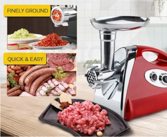 Электромясорубка Domotec MS-2019 Red 2800 Вт с насадками для колбас, кеббе и томатов, реверс, 3 диска Одесса - изображение 1