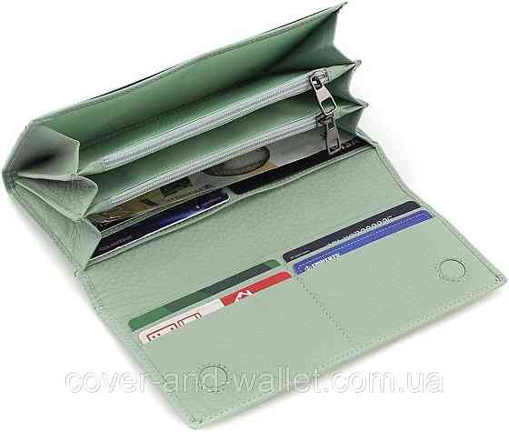 Красивий жіночий гаманець фісташкового кольору з натуральної шкіри Marco Coverna W 002 Київ