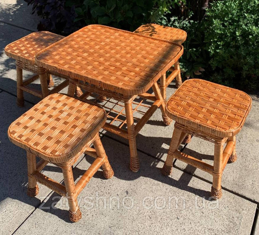 Набор мебели из лозы, стол и стулья Киев - изображение 1