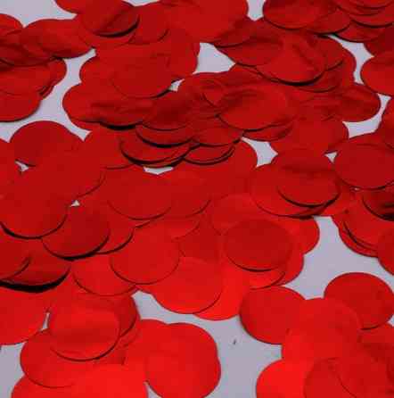 Конфетти круглые из фольги 10 г 25 мм красный Киев