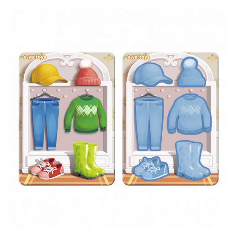 Дерев'яний пазл-вкладиш "Одяг-1" Ubumblebees (ПСФ118) PSF118 фон із підказкою Вінниця - фото 1