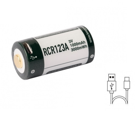 Аккумулятор 16340 Keeppower 3V 1000mAh + micro USB (P1634U2) Киев - изображение 2