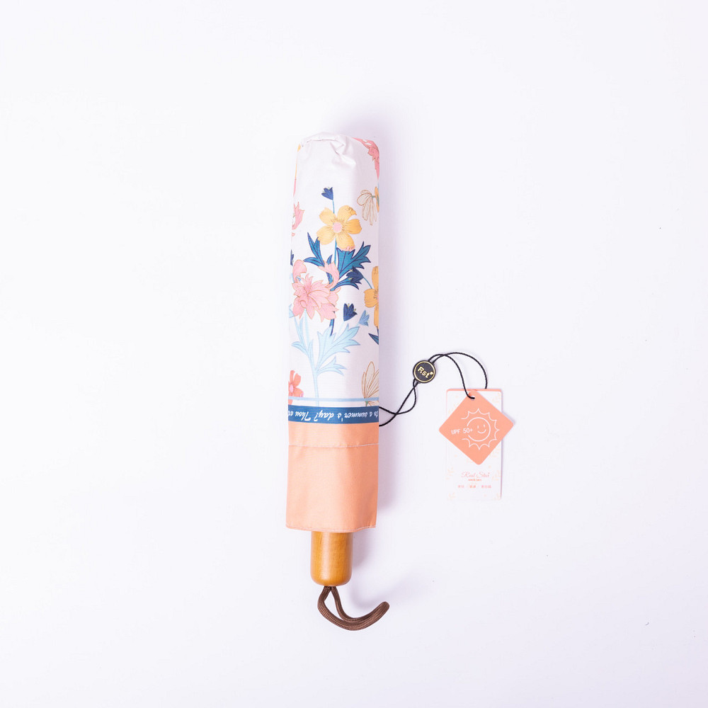 Зонт механический элегантный с принтом прочный надежный из полиэстера диаметр 99 см Оранжевый HP-23-15O Киев - изображение 3