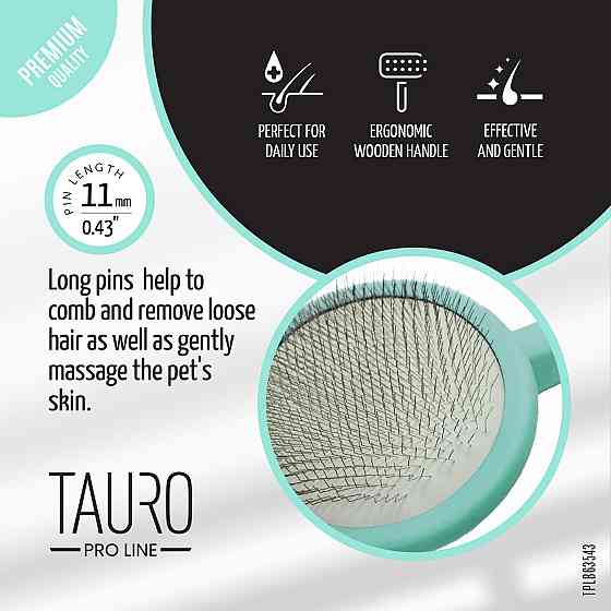 Tauro Pro Line Щітка дерев'яна кругла, зубці 11 мм, м'ятна, M, 9 х 19 см Киев