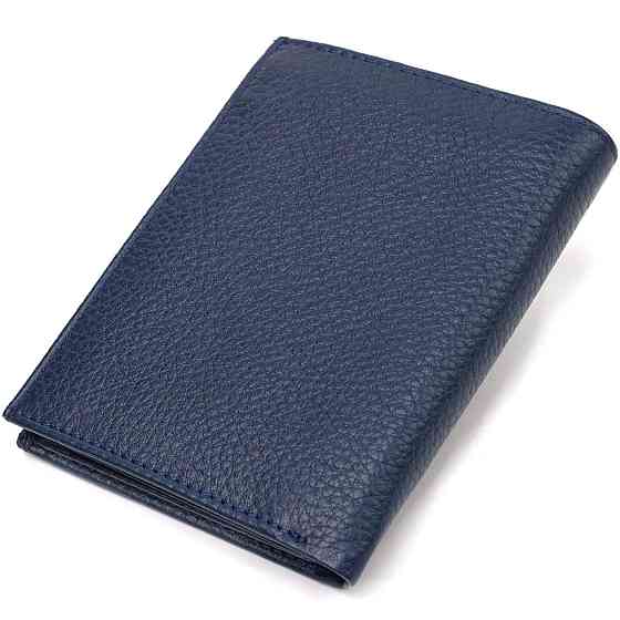 Чоловічий компактний гаманець із натуральної шкіри флотар Синій (CANPELLINI) Київ