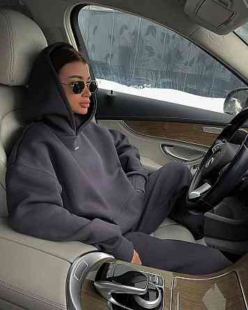 Женский теплый повседневный спортивный костюм. Графит, 42/44 Одесса