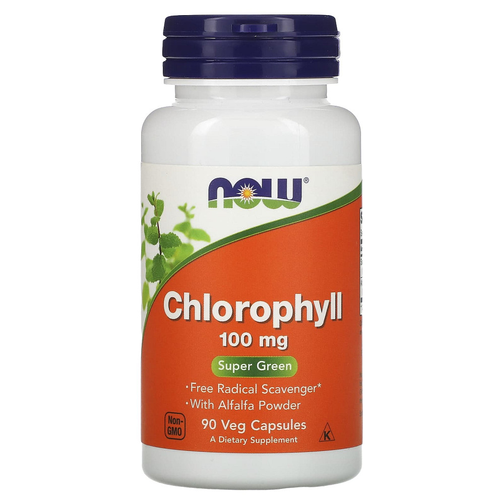 Хлорофилл, Chlorophyll, Now Foods, 100 мг, 90 вегетарианских капсул Київ - фото 1