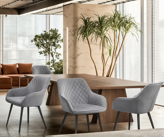 Стілець Арно м'який сіра тканина Дніпро