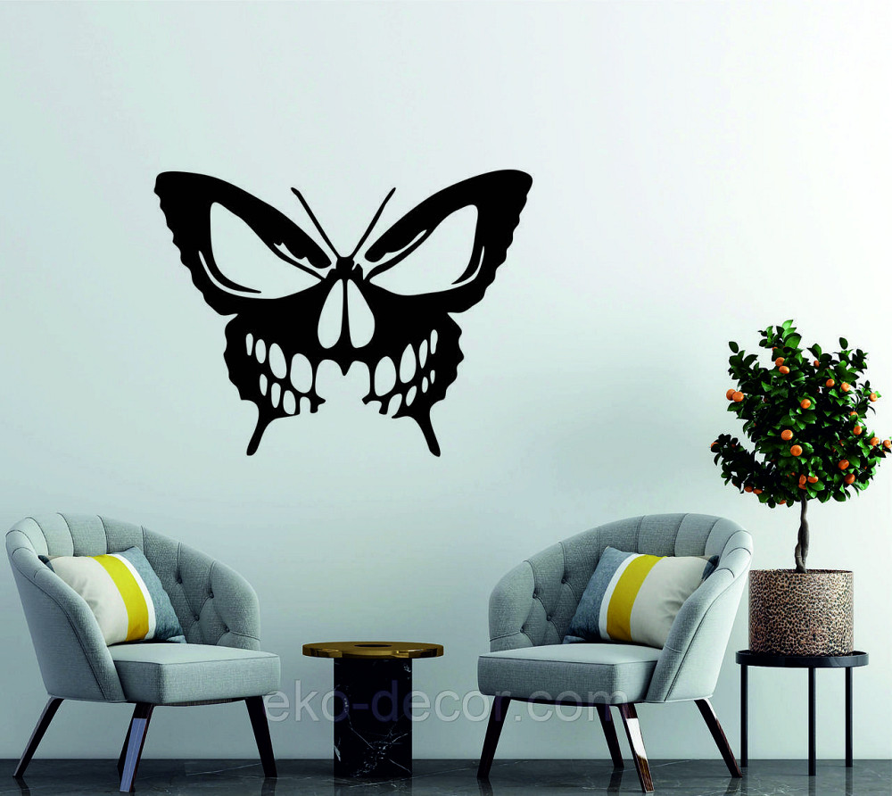 Декоративное настенное 3D Панно «Череп», Декор на стену с объемом 90*68 см, Черный Киев - изображение 2