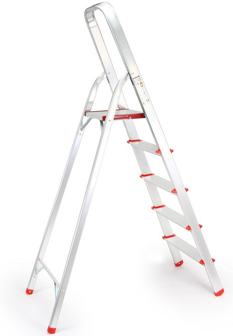 Алюминиевая стремянка лестница двусторонняя 5 ступенек до 150 кг Mar-Pol (M85602) Нововолынск - изображение 2