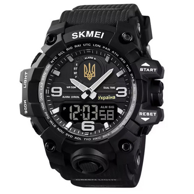 Військовий годинник з батарейкою SKMEI 6851/1586BK, Армійський NK-634 годинник протиударний Київ - фото 8