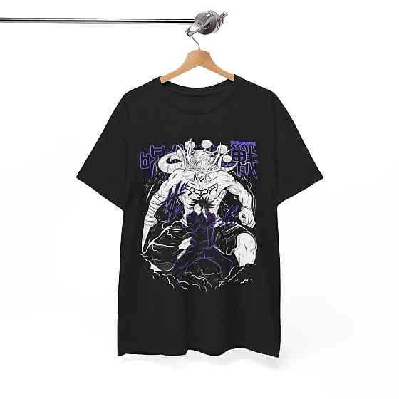 Футболка для хлопчика з аніме принтом Магічна битва оверсайз (зріст від 165 до 180) Чорний AnimeJ0426m Дніпро