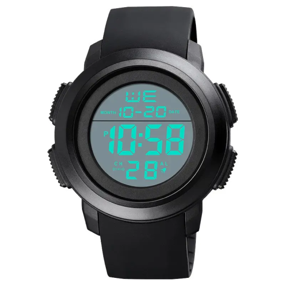 Спортивний чоловічий годинник Skmei 1719 (Чорний з білим) Київ