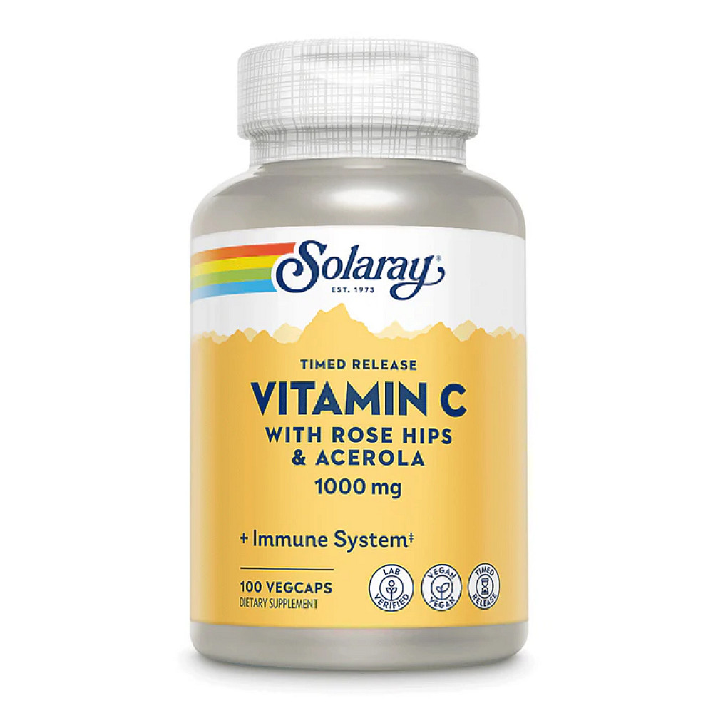 Vitamin C with Rose Hips &amp; Acerola 1000mg - 100 vcaps Луцк - изображение 1