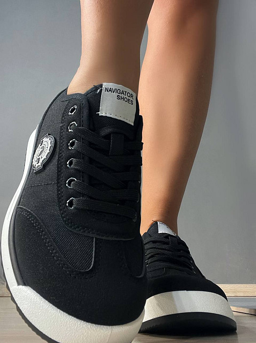 Кросівки жіночі Navigator 3241-1 з текстилю з емблемою чорні, 40, 25,5 см Одеса - фото 6