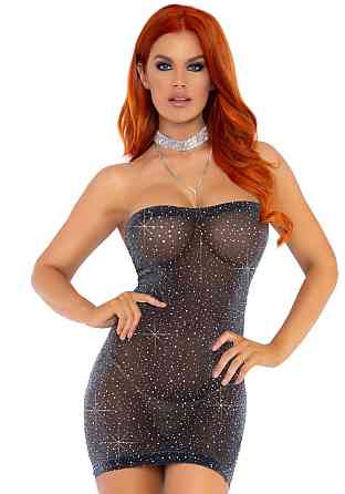 Сукня-бандо зі стразами Leg Avenue Lurex rhinestone tube dress, з люрексом, one size Sex Aura Київ