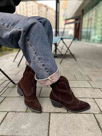 KATI SHOES Черевики жіночі демісезонні весна-осінь шоколадні, натуральна замша на підборах р. 3 Коломия