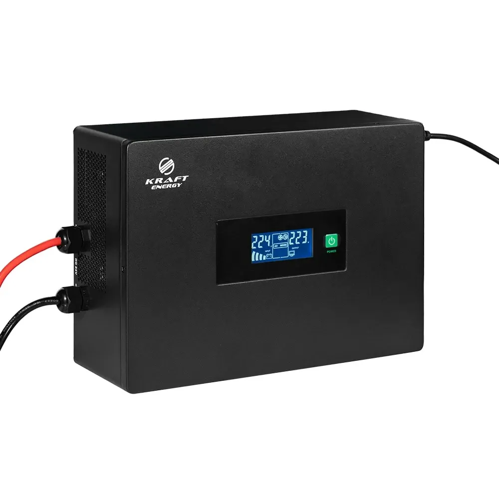 Високочастотний інвертор 1500VA/1.5kW Kraft KRF-SAVR1500VA/1.5kW-24V під зовнішній акумулятор (42-00114) Київ - фото 3
