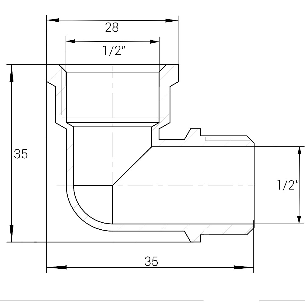 Кутник 1/2″ВЗ нікельований NL333S OPTIMUM Тернопіль - фото 3