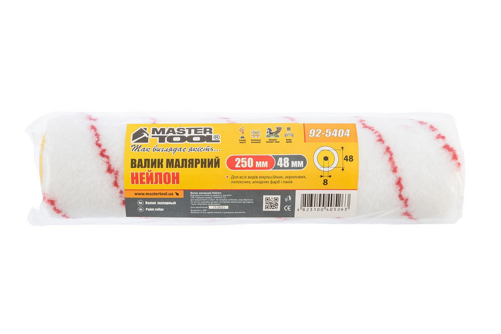 Валик малярський MASTERTOOL Nylon 48/250/9 мм Ø 8 мм 92-5404 Коломия - фото 3