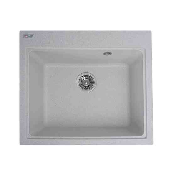 Гранітна мийка для кухні VALESO VESTA 5852 матова Біла в крапку Коломыя