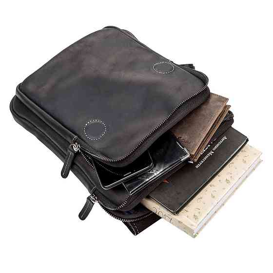 Сумка мужская кожаная Черная (SHVIGEL) Киев