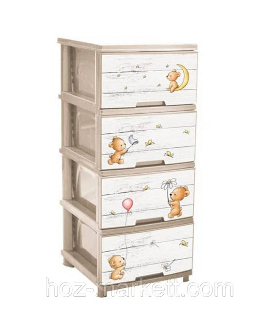 Комод пластиковий "Ведмедики" беж Алеана Харків - фото 1