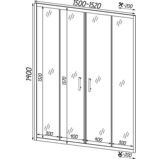 Шторка для ванної BRDA 150FS BRAVO (2уп.) Тернопіль