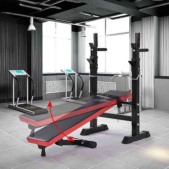 Скамья тренировочная для жима WCG -1080 Стойки, скамьи для жима и приседаний складная Киев