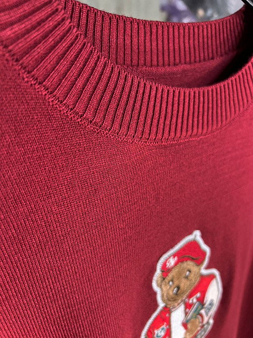 Светр жіночий A-N 2609 з нашивкою ведмедика оверсайз базовий one size, бордовий, one size Київ - фото 13