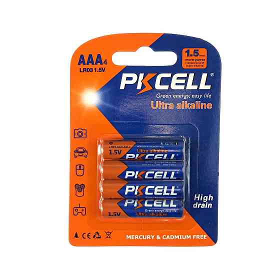 Батарейка PKCELL Ultra Alkaline AAA LR03 1.5V, 4шт./блістер Київ