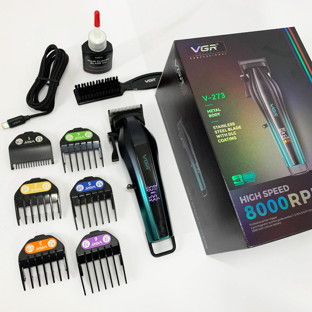 Професійний бездротовий тример VGR V-273, Набір для стрижки з зарядкою, Електромашинка для волосся NA-87 Івано-Франківськ - фото 10