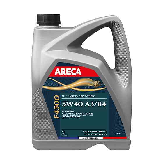 ARECA F4500 5W-40 5 л — повністю синтетична моторна олива для бензинових і дизельних двигунів Ковель