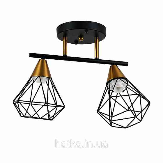 Люстра стельова на 2 плафони VALESO XL25115-2 для спальні та передпокою Чорний Мідь XL25115-2 Київ