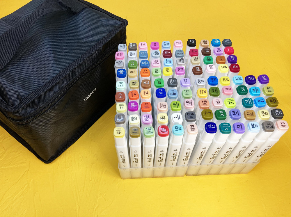 Маркери для скетчинга 100 шт TOUCH Multicolor, Набір двосторонніх маркерів для скетчинга на спиртовій основі Кам'янець-Подільський - фото 3
