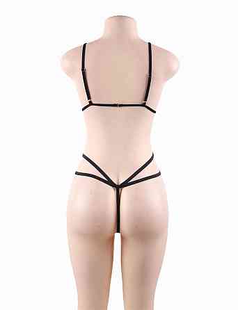 Комплект прозрачного кружевного белья Star Night Sheer Lace Teddy, черный XS-S Sex Aura Киев