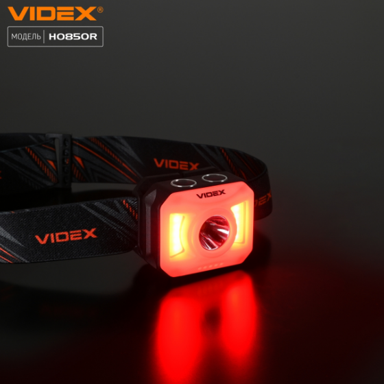 Ліхтарик LED налобний 400Lm 5000К VLF-H085-OR Videx Житомир