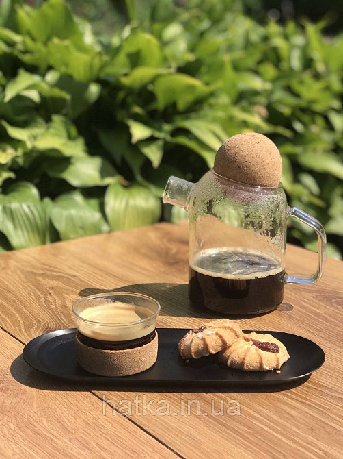 Набір чашок для кави Olens "Button" 4 шт 75 мл скляна чашка з корковою вставкою Київ - фото 4