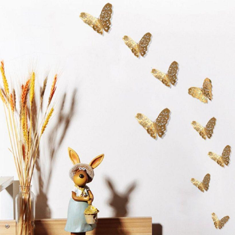 Бабочки золотые декоративные - в набор 12шт. Киев - изображение 3