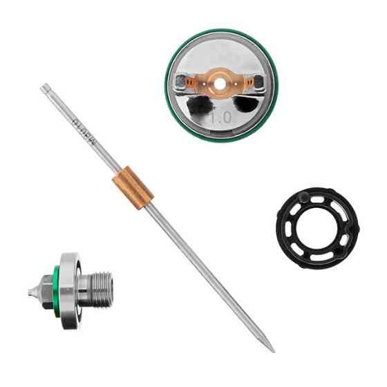 Комплект форсунки 1,0 мм для фарбопульта HVLP II mini PT-0128 (дюза, повітряна головка, голка) INTERTOOL PT-2106 Київ